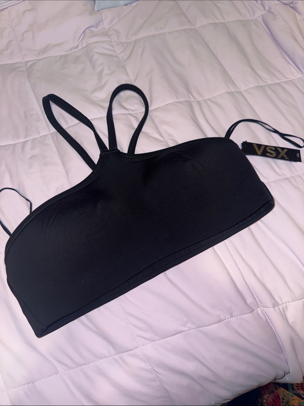 NWT Victoria's Secret VSX Black Double-Strap Sports Bra Small - Picture 2 of 4